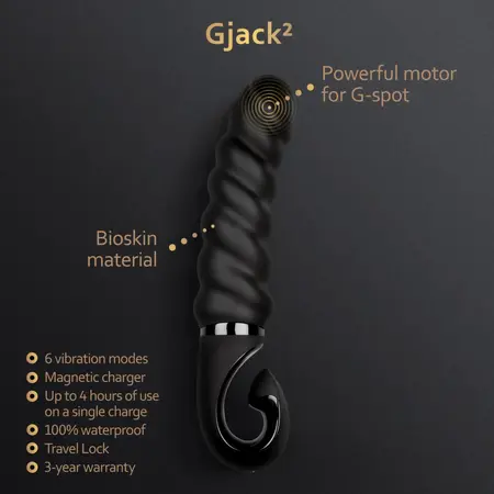 Gvibe Gjack 2 Mystic Black - Intimate Device, Bioskin, 22 cm