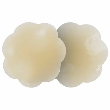Bye Bra Silicone Nipple Covers Nude Flower-Shaped Reusable 1 Pair