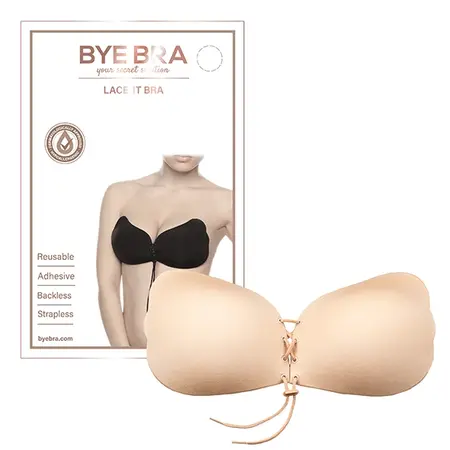 Bye Bra Lace-It Bra Strapless Adhesive Cup B Nude - Adjustable Support