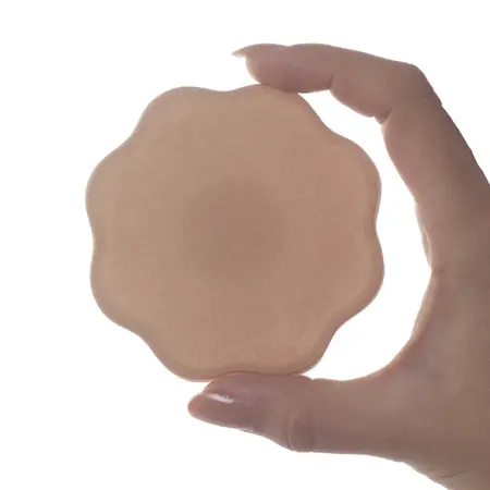 Bye Bra Fabric Nipple Covers Nude - Discreet Flower-Shaped 1 Pair