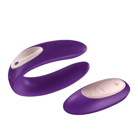 Satisfyer Double Plus Remote Silicone Intimate Device, Dual Motors, Purple