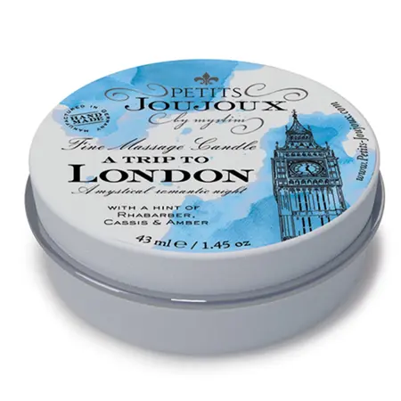 Petits Joujoux Massage Candle London 33g - Rhubarb, Amber & Cassis Aroma