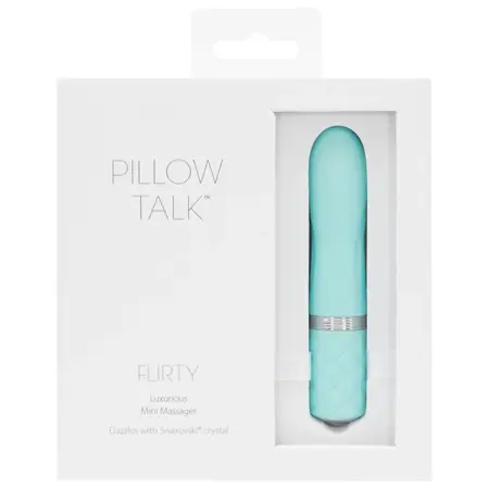 Pillow Talk Flirty Teal Mini Massager - Compact Wireless Silicone Model