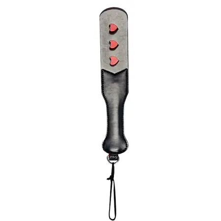 Sportsheets S&M Heart Paddle Vegan Leather, 32cm, Black-Red