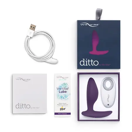 We-Vibe Ditto Flexible Vibrating Plug Purple, Remote & App Control