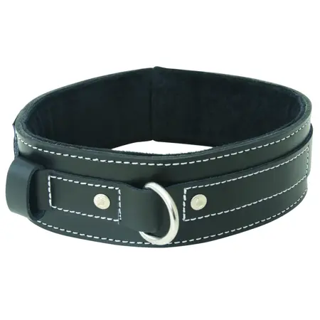 Sportsheets Edge Adjustable Leather Collar with Soft Lining Black