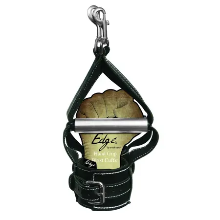 Sportsheets Edge Adjustable Leather Hand Grip Wrist Cuffs with Handles