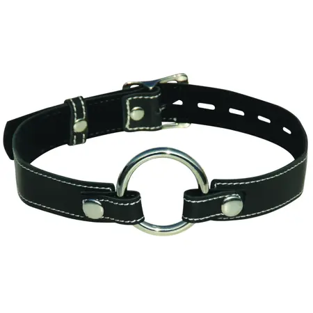 Sportsheets Edge Adjustable O-Ring System Gag Leather Black 3.8 cm