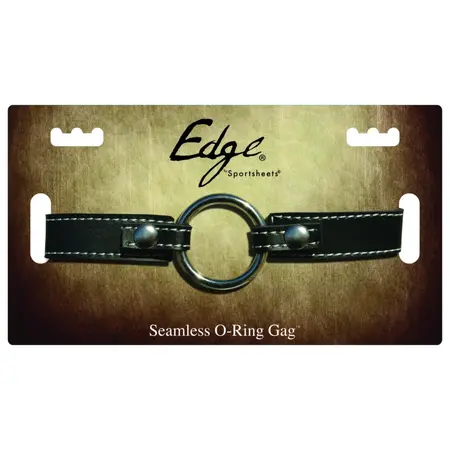 Sportsheets Edge Adjustable O-Ring System Gag Leather Black 3.8 cm