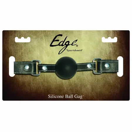 Sportsheets Edge Silicone Ball System, Adjustable Leather Strap, Black
