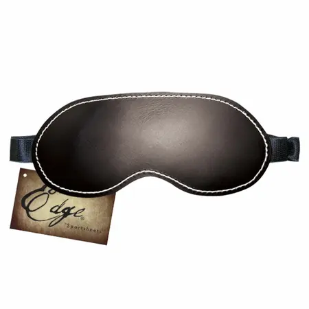 Sportsheets Edge Leather Eye Mask with Satin Padding Black Adjustable