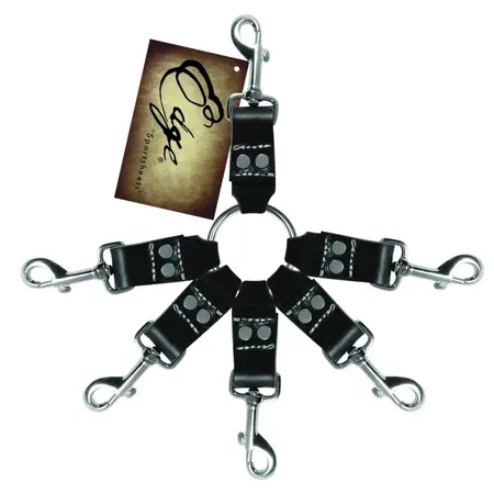 Sportsheets Edge Leather Six-Point Restraint System, Cowhide, Black