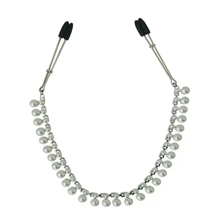 Sportsheets Sincerely Pearl Chain Nipple Clips, 40.6 cm, Elegant Design