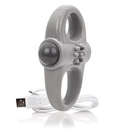 The Screaming O Charged Yoga Flexible Vibe Ring Grey Rechargeable
