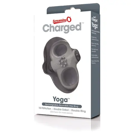 The Screaming O Charged Yoga Flexible Vibe Ring Grey Rechargeable