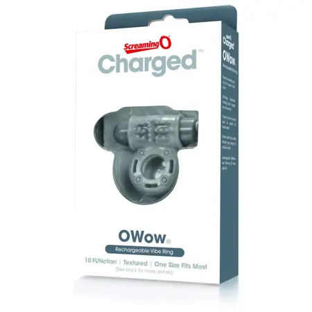 The Screaming O Charged OWow Grey - Rechargeable Intimate Ring, 10 Modes