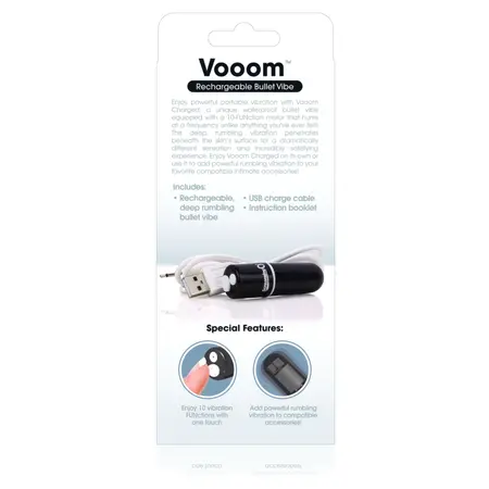Screaming O Charged Vooom Bullet Black - Compact Rechargeable Vibrating Device