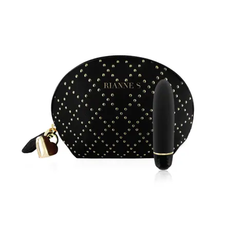 Rianne S Classique Stud Black - Compact Waterproof Intimate Massager 12cm