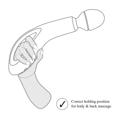 O-WAND Noir Rechargeable Waterproof Massager Black-Gold Ergonomic