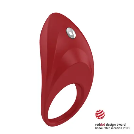 Ovo B7 Intimate Vibrating Ring Red Silicone, Waterproof, Awarded Design
