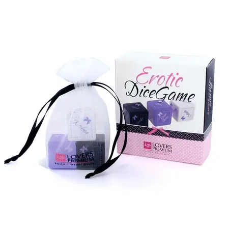 LoversPremium Intimacy Dice Game Set - 3 Action Cubes with Storage Pouch