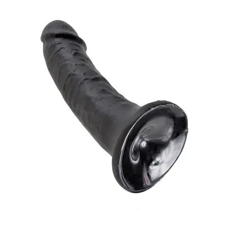 King Cock 6 Inch Intimate Model Black - Textured Suction Base