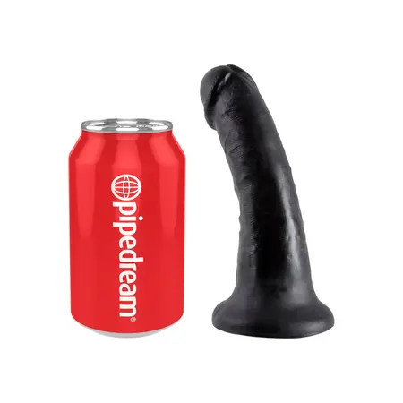 King Cock 6 Inch Intimate Model Black - Textured Suction Base