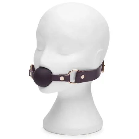 Fifty Shades Freed Cherished Collection Leather Ball Gag Purple & Rose Gold
