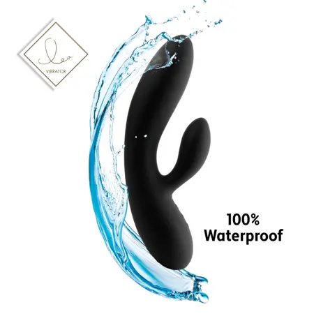 FeelzToys Lea Black Glitter Dual-Motor Intimate System Waterproof 202mm