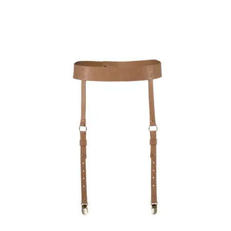 Bijoux Indiscrets Maze Adjustable Suspender Belt Brown Vegan