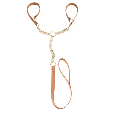 Bijoux Indiscrets MAZE T-Restraints Vegan Brown Adjustable Handcuffs