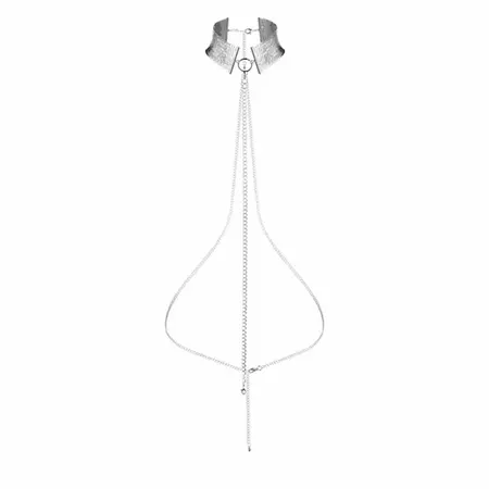 Bijoux Indiscrets Desir Metallique Adjustable Silver Mesh Collar & Chain