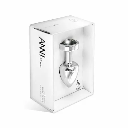 Diogol Anni Round Silver & Black 25mm Aluminium Plug with Crystal