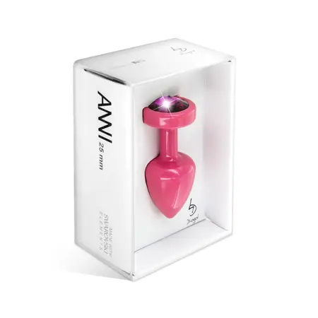 Diogol Anni Round Plug Pink 25 mm - Aluminium & Swarovski Crystal