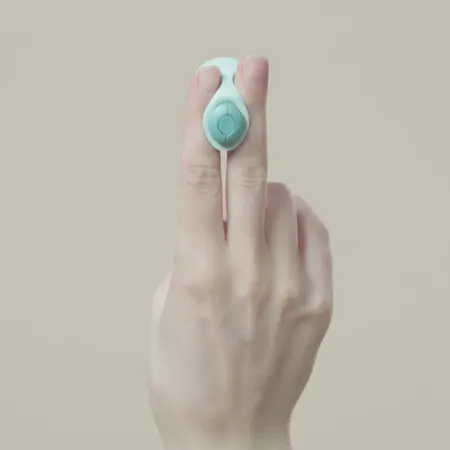 Dame Products FIN Jade - Compact Finger-Worn Vibration Device, Green