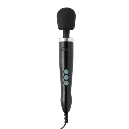 Doxy Die Cast Wand Massager Black - Metal Body, Medical Silicone Head