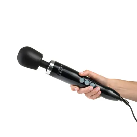 Doxy Die Cast Wand Massager Black - Metal Body, Medical Silicone Head