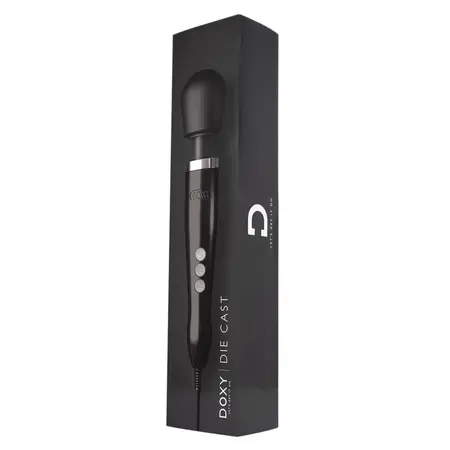 Doxy Die Cast Wand Massager Black - Metal Body, Medical Silicone Head