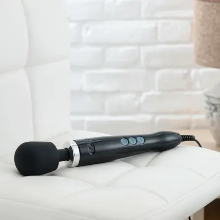 Doxy Die Cast Wand Massager Black - Metal Body, Medical Silicone Head
