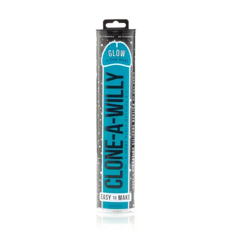 Clone-A-Willy Glow-in-the-Dark Blue Molding Kit Vibrating Model