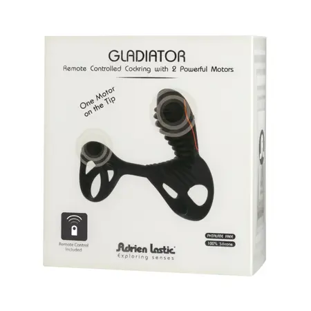 Adrien Lastic Gladiator Remote Control Silicone Partner Ring 11cm Black