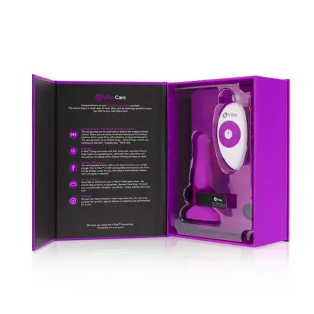 b-Vibe Novice Plug Fuchsia - Compact Silicone Vibrating Plug 10.2 cm