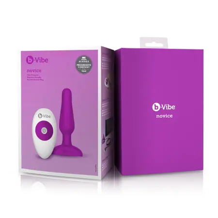 b-Vibe Novice Plug Fuchsia - Compact Silicone Vibrating Plug 10.2 cm