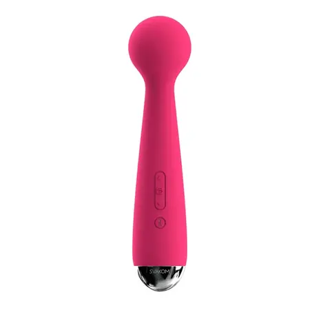 Svakom Emma Mini Wand Massager Plum Red, Compact Rechargeable Model