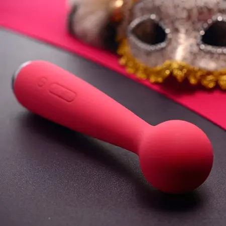 Svakom Emma Mini Wand Massager Plum Red, Compact Rechargeable Model