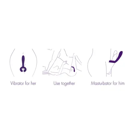 Rianne S Duo Vibe Deep Purple - Couples Intimate Massager, Waterproof