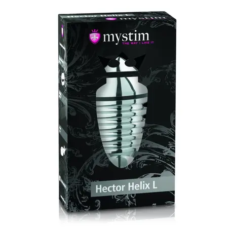 Mystim Hector Helix L - Bipolar Aluminum E-Stim Plug, Large Size