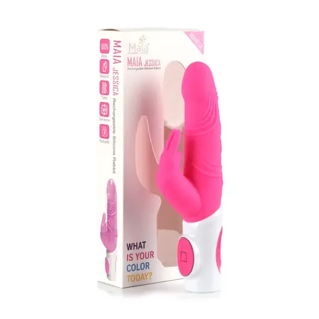 Maia Toys Jessica Rechargeable Silicone Dual-Action Massager Pink 25cm