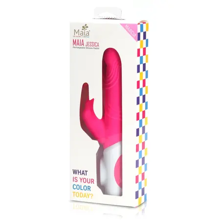 Maia Toys Jessica Rechargeable Silicone Dual-Action Massager Pink 25cm