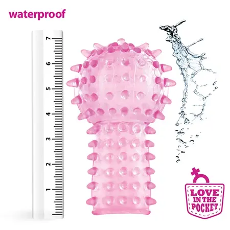 Love in the Pocket Love Finger TPE Stimulation Sleeve 7cm Transparent